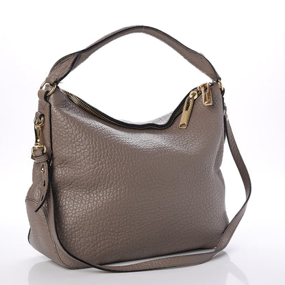 Burberry Signature Grain Calfskin Medium Hobo Pale Taupe 3 of 8