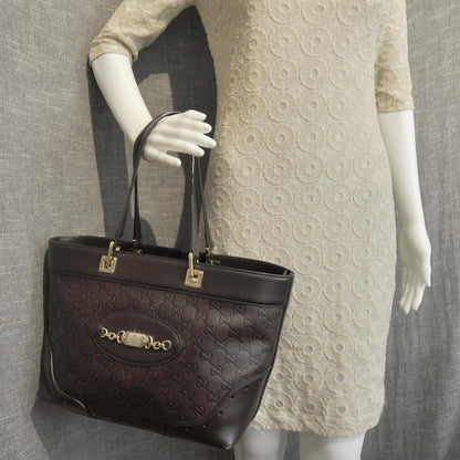 Gucci Guccissima Large Punch Tote Chocolate Brown 3 of 10