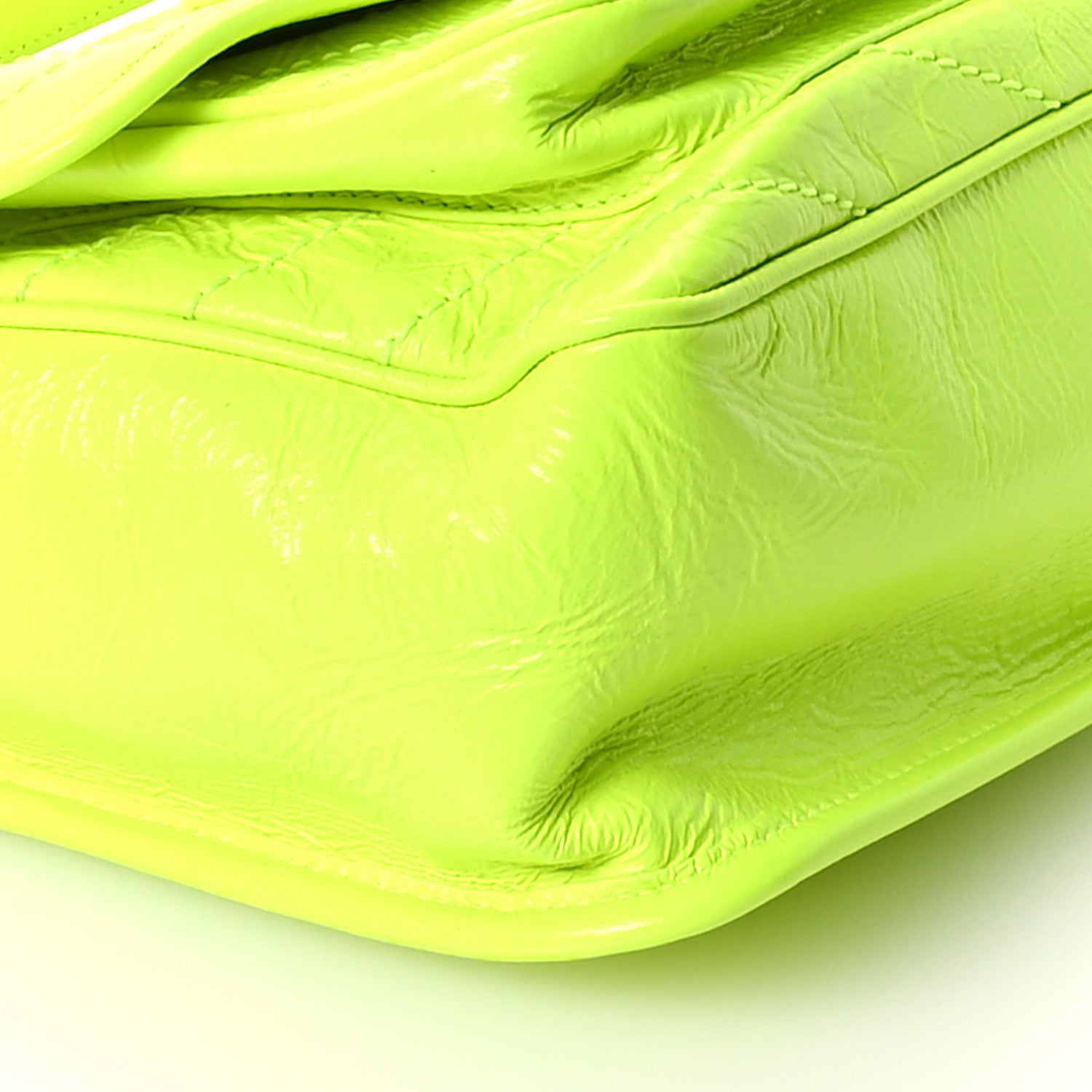 Saint Laurent Crinkled Calfskin Matelasse Monogram Medium Niki Chain Satchel Neon Yellow 9 of 11