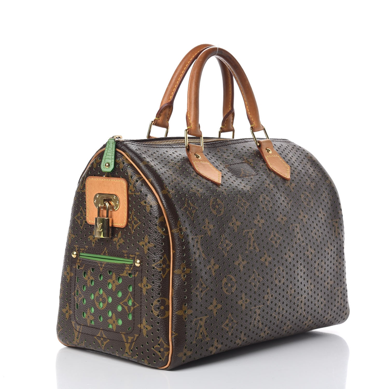 Louis Vuitton Monogram Perforated Speedy 30 Green 2 of 18