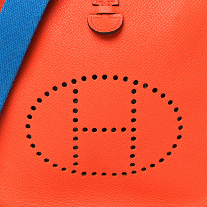 Hermes Epsom Amazone Evelyne TPM Orange Poppy Bleu Zanzibar 8 of 11