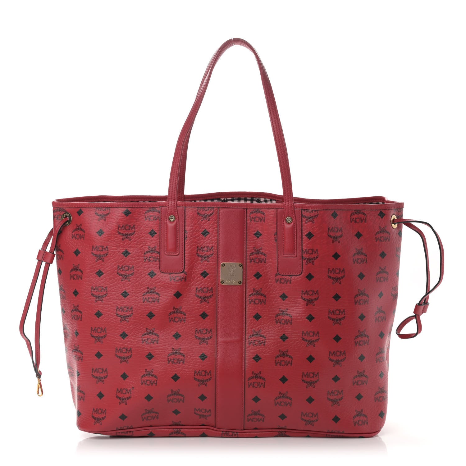 MCM Visetos Large Liz Reversible Shopper Tote Ruby Red 1 of 15