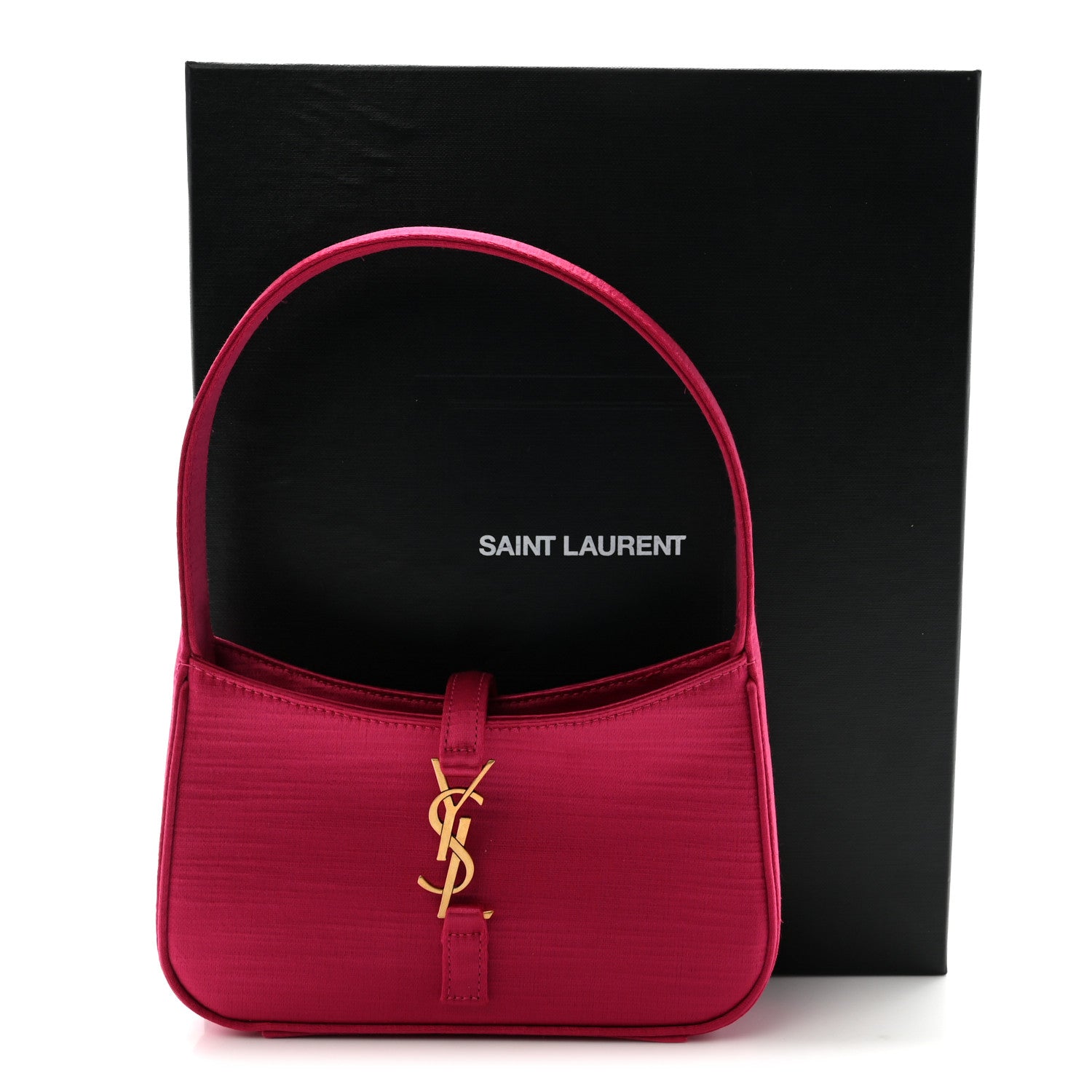 Saint Laurent Satin Le 5 A 7 Mini Hobo Guava Pink 10 of 10