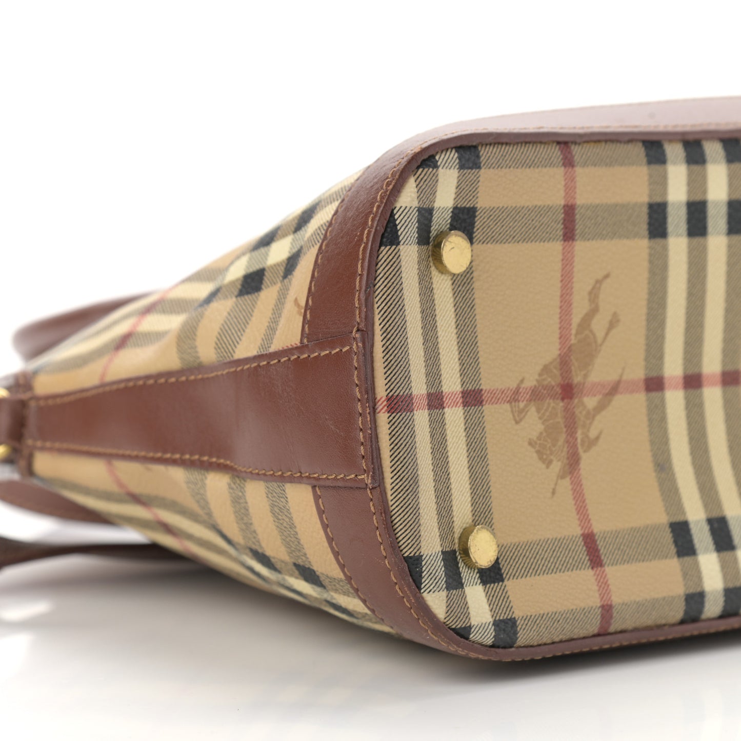 Haymarket Check Top Handle Crossbody Brown