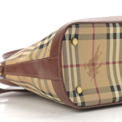 Burberry Haymarket Check Top Handle Crossbody Brown 9 of 12