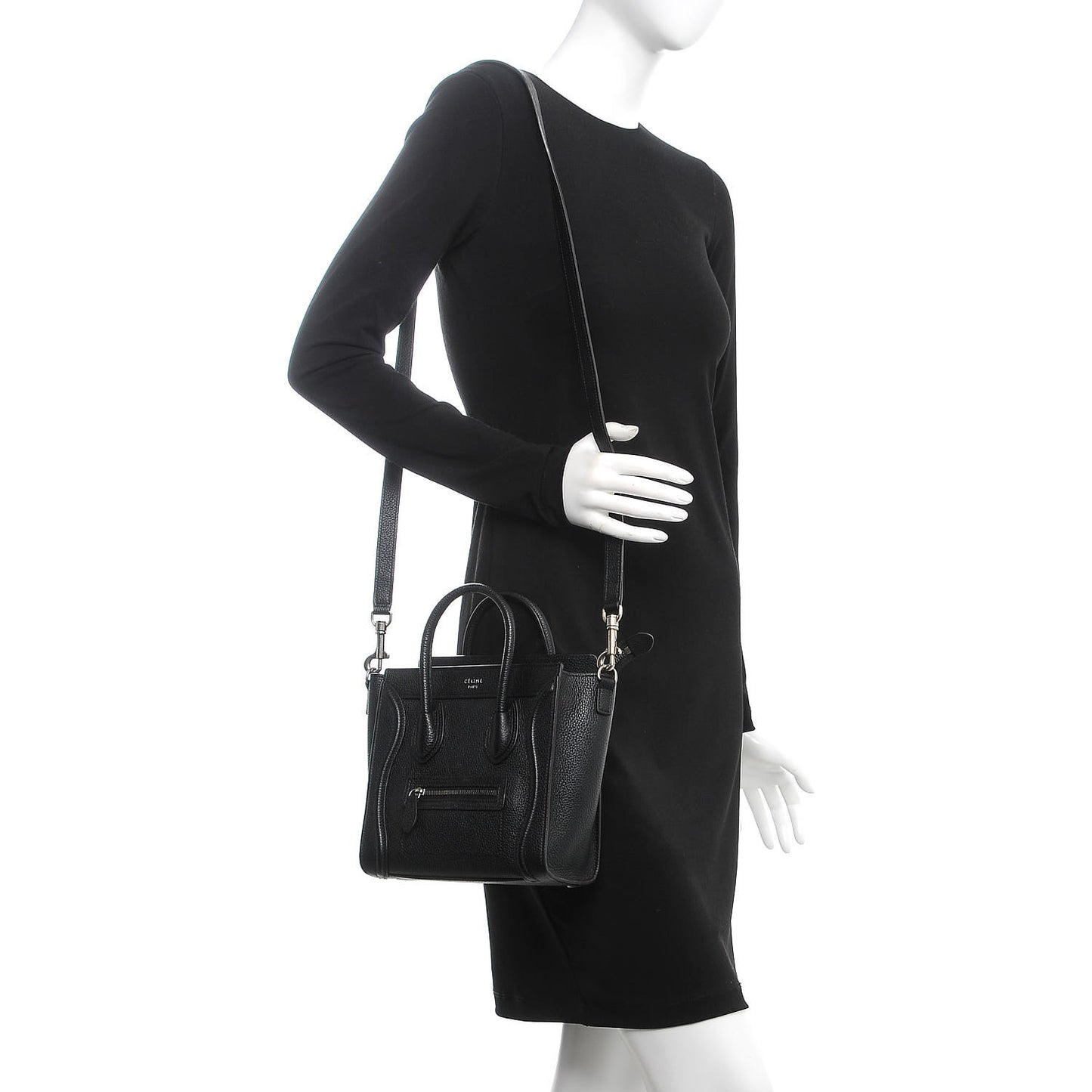 Drummed Calfskin Nano Luggage Black