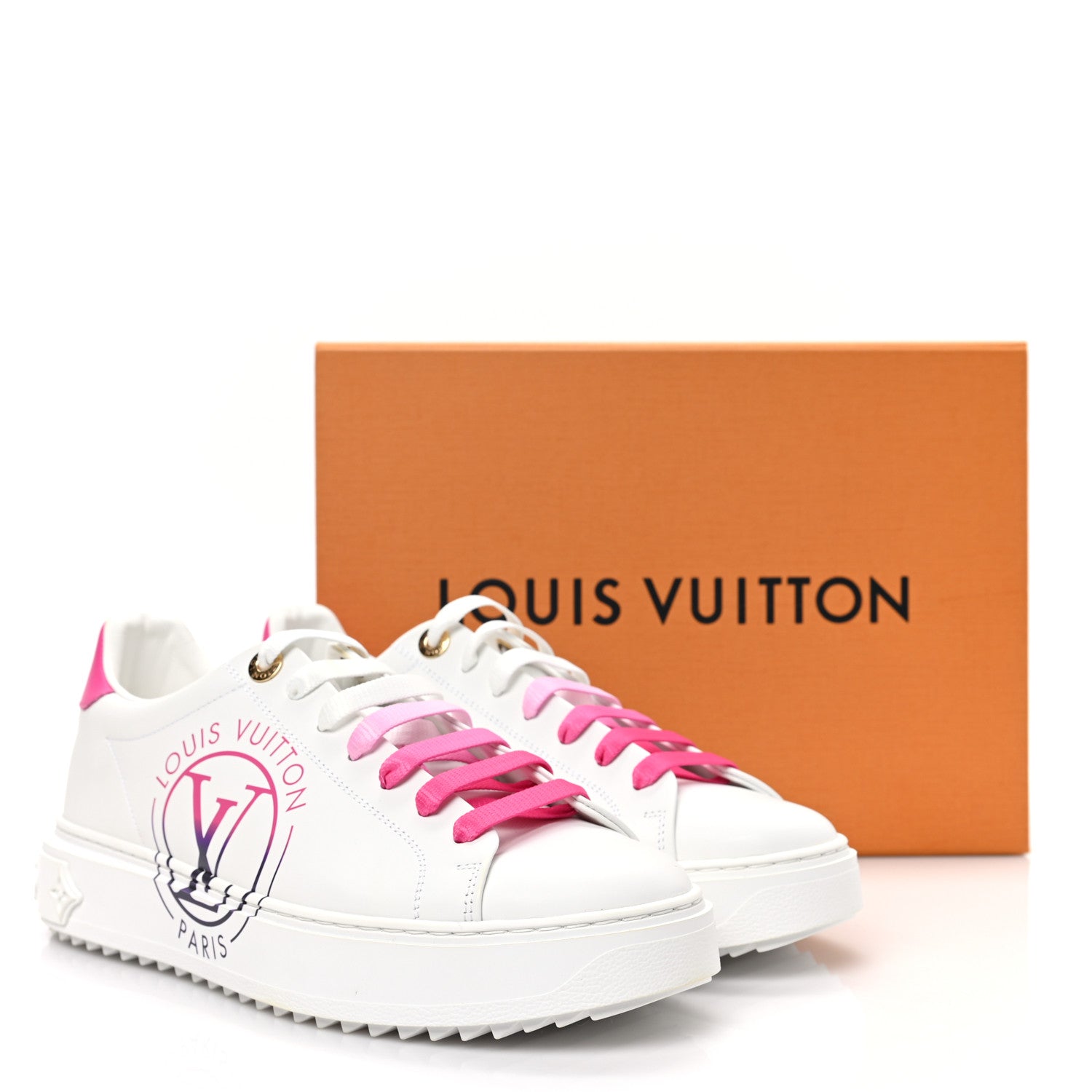 Louis Vuitton Monogram Time Out Sneakers 38.5 White Pink 8 of 8