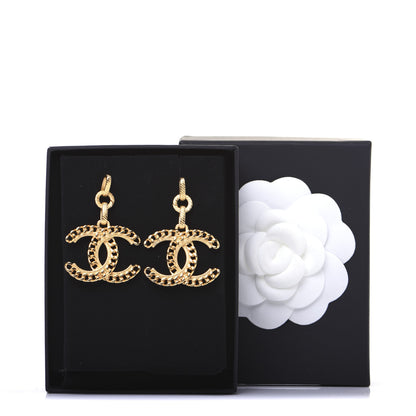 Chanel Metal CC Chain Drop Earrings Gold 9 of 9