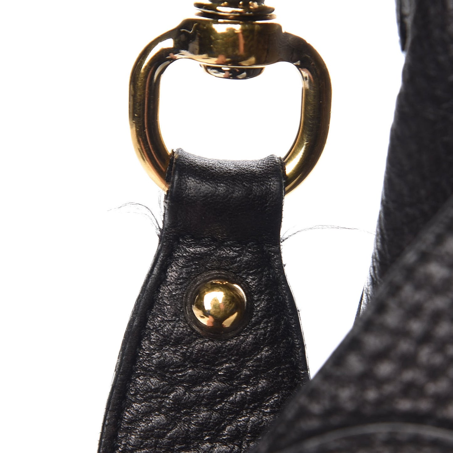 Pebbled Calfskin Web Blondie Hobo Black