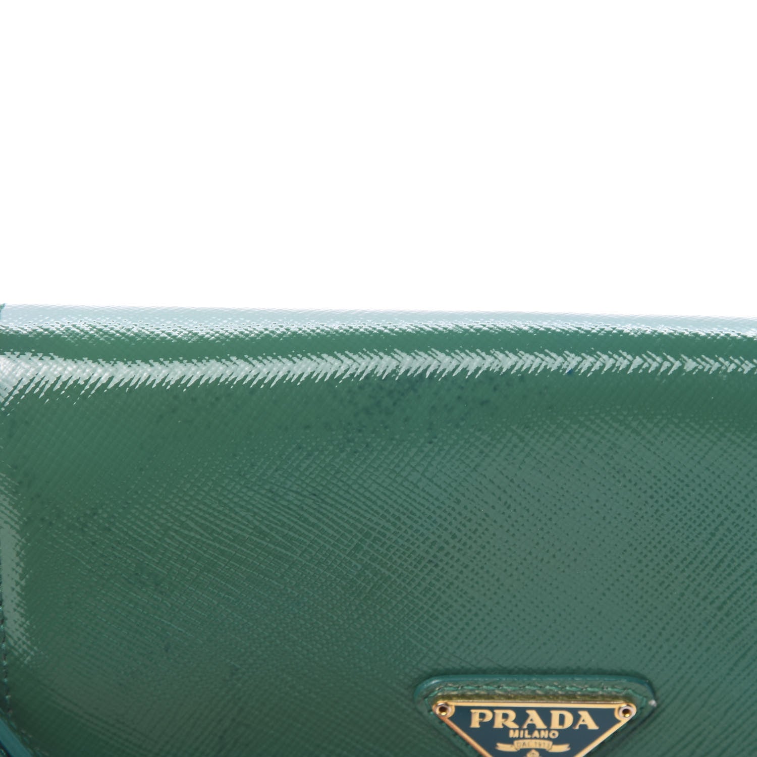 Prada Saffiano Metal Wristlet Wallet Green 11 of 11