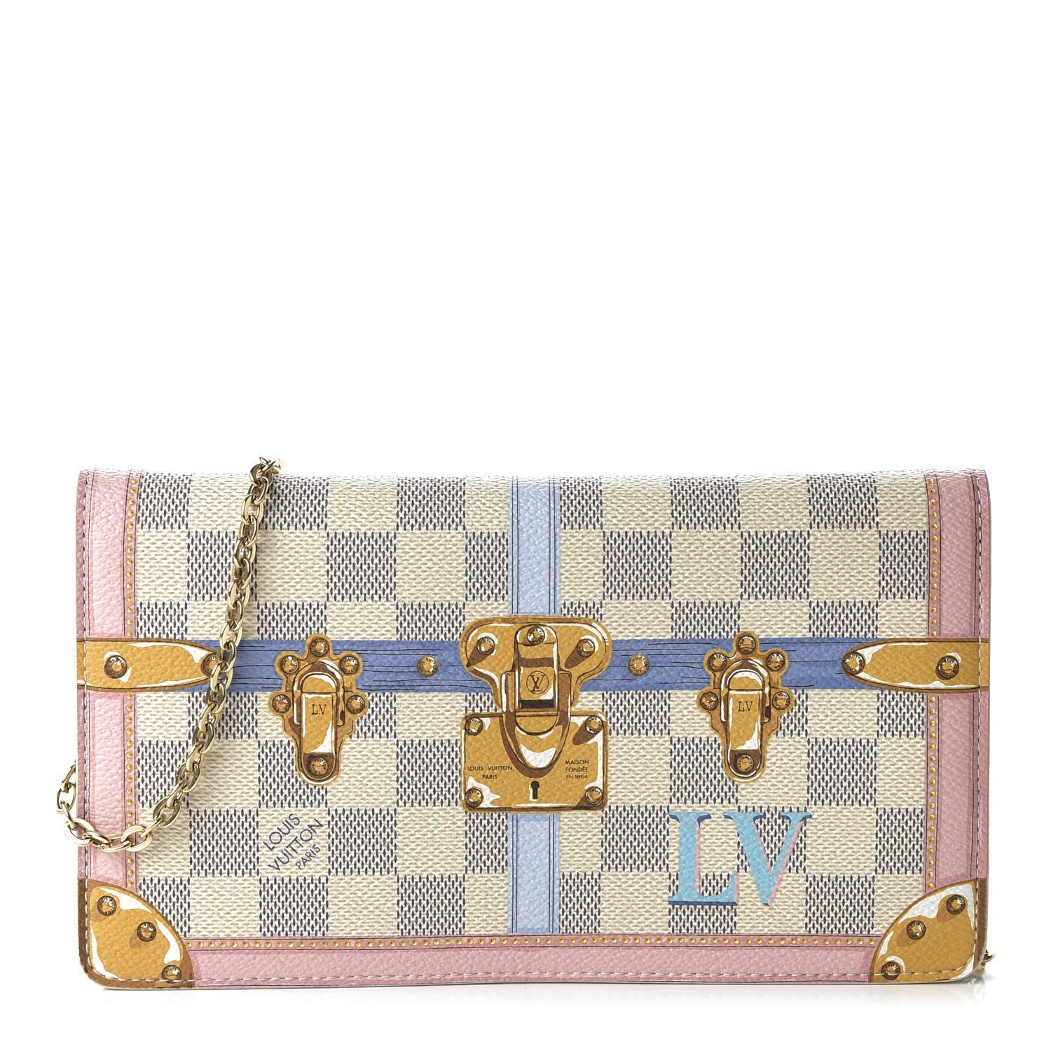 Louis Vuitton Damier Azur Summer Trunks Pochette Weekend 1 of 10