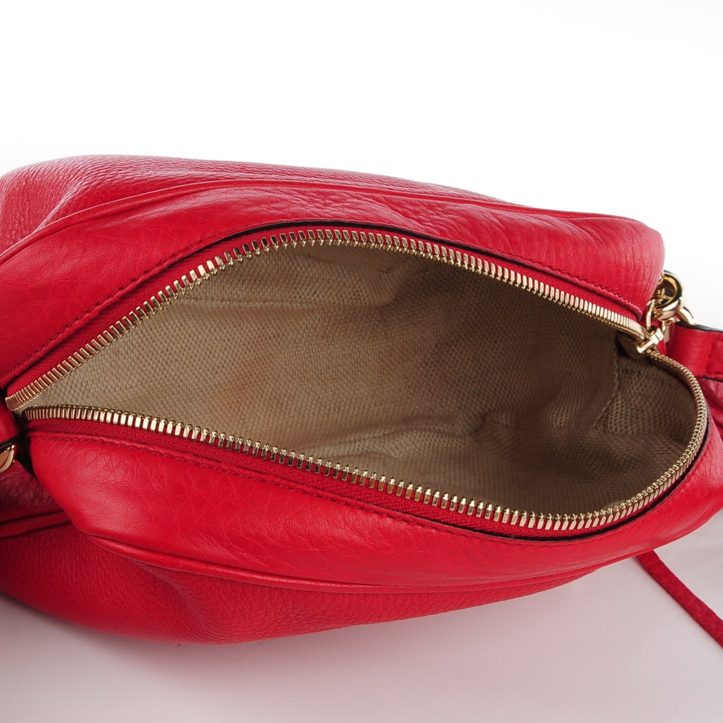 Pebbled Calfskin Small Soho Disco Bag Tabasco Red