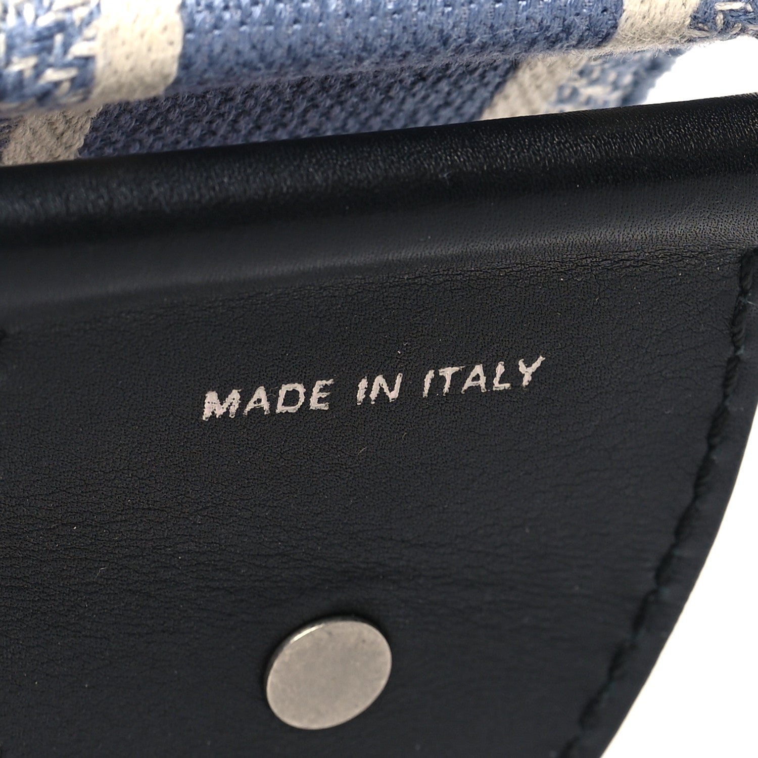 Christian Dior Canvas Embroidered Shoulder Strap Light Blue 4 of 5