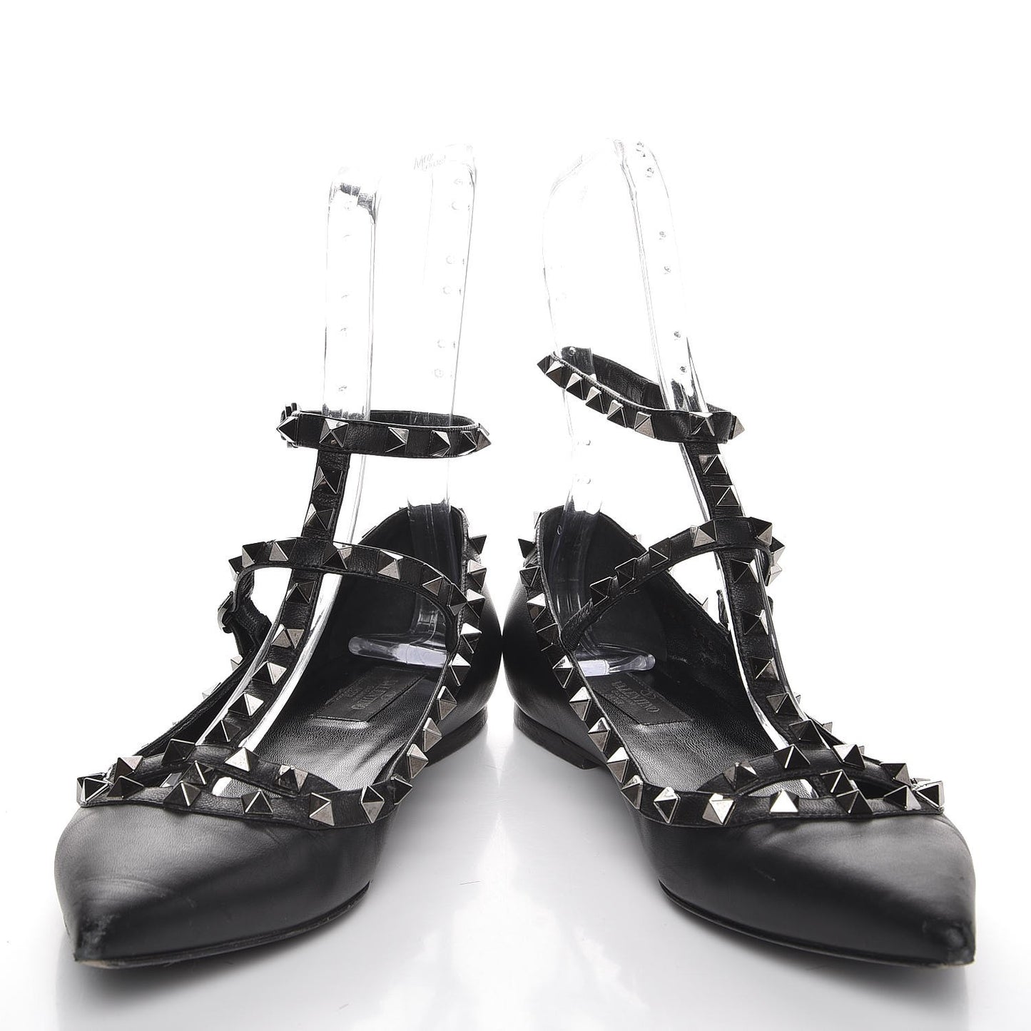 Nappa Rockstud Cage Ballerina Flats 39 Black