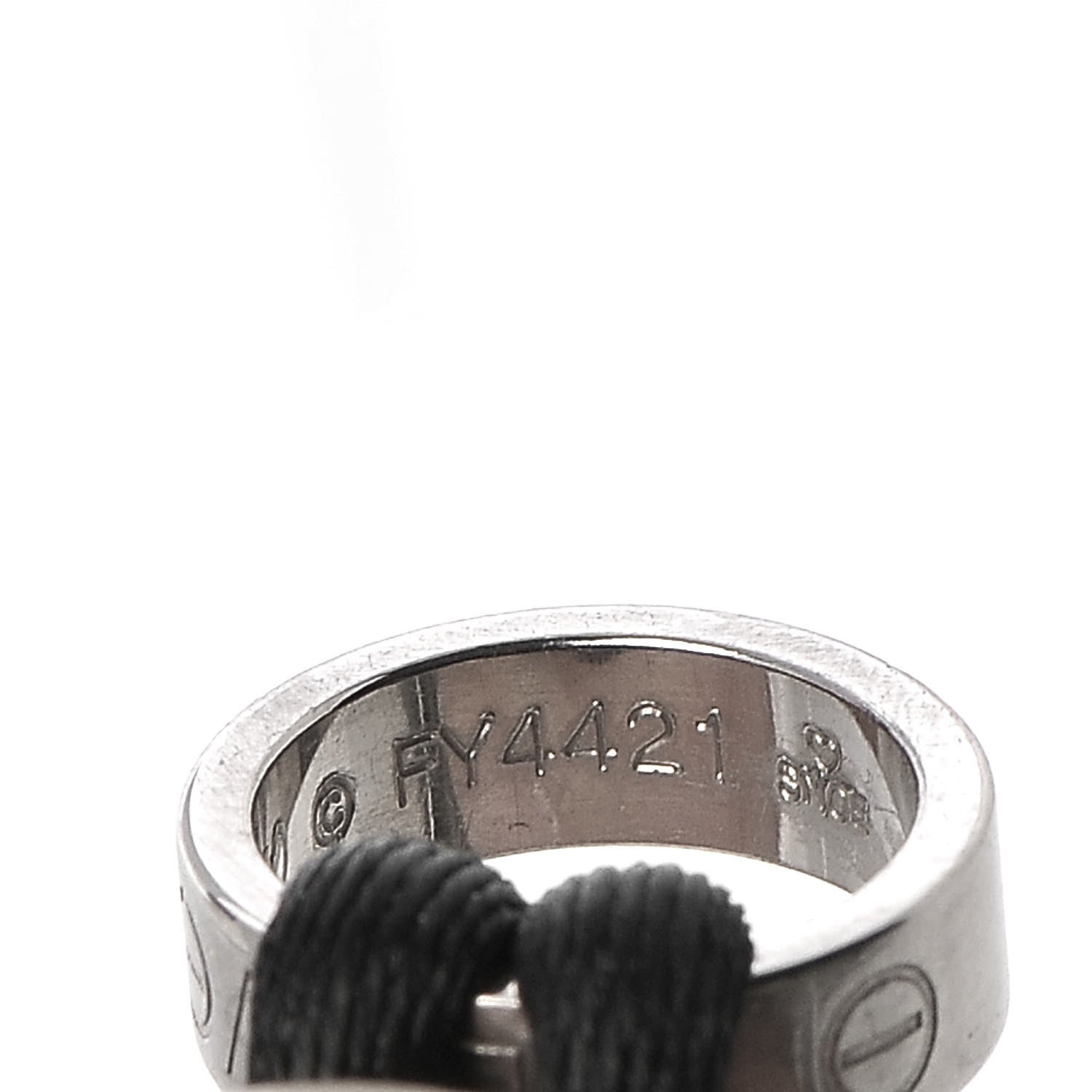 Cartier 18K White Gold Charity LOVE Adjustable Cord Bracelet Black 5 of 5
