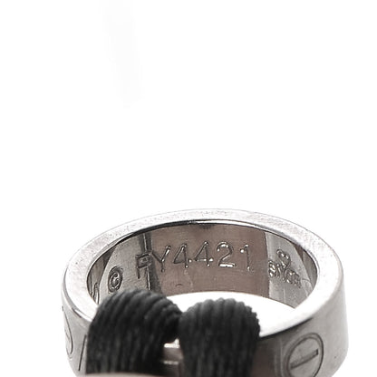 Cartier 18K White Gold Charity LOVE Adjustable Cord Bracelet Black 5 of 5