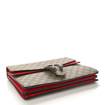 Gucci GG Supreme Monogram Suede Cudu Medium Dionysus Shoulder Bag Beige Ebony Vulcanic Red 3 of 11