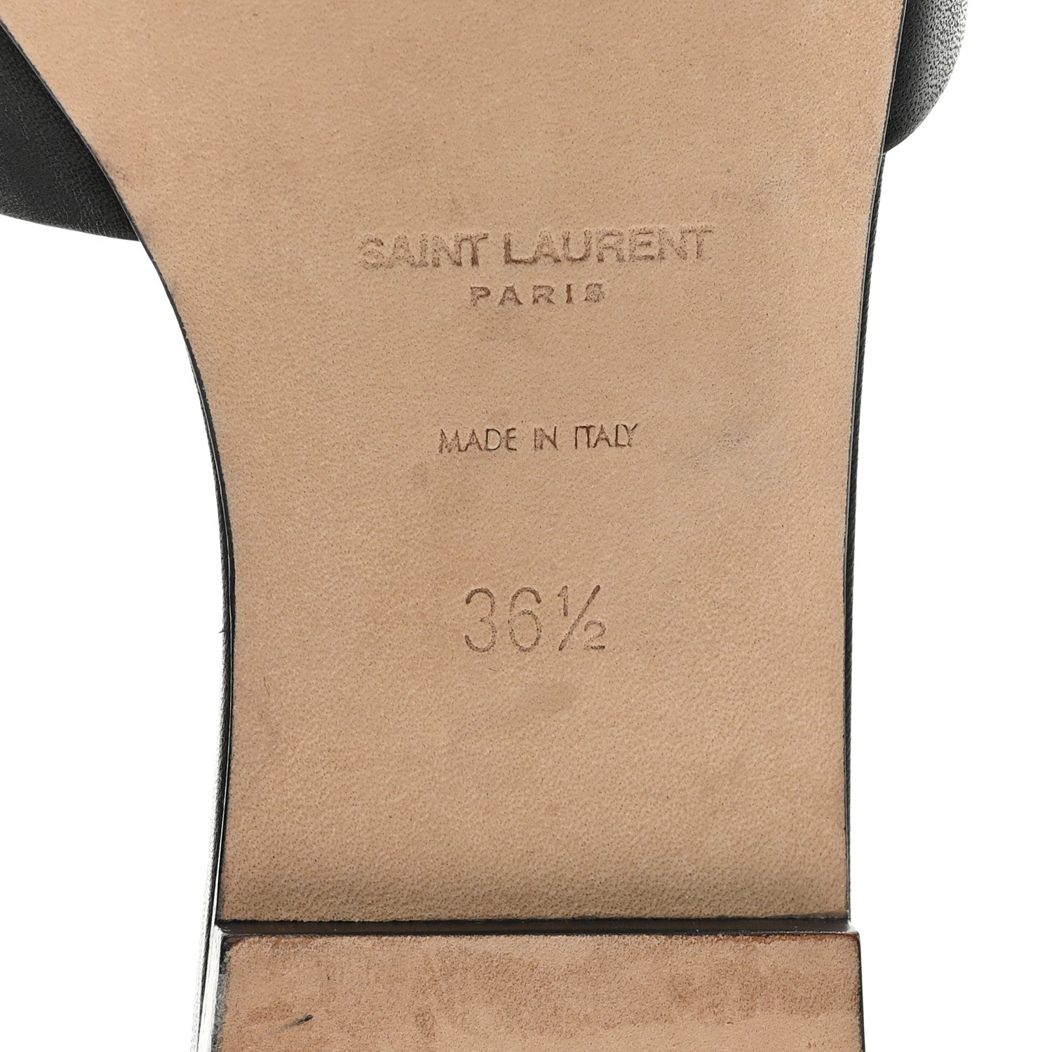 Saint Laurent Calfskin Tribute 05 Slide Sandals 36.5 Black 7 of 11