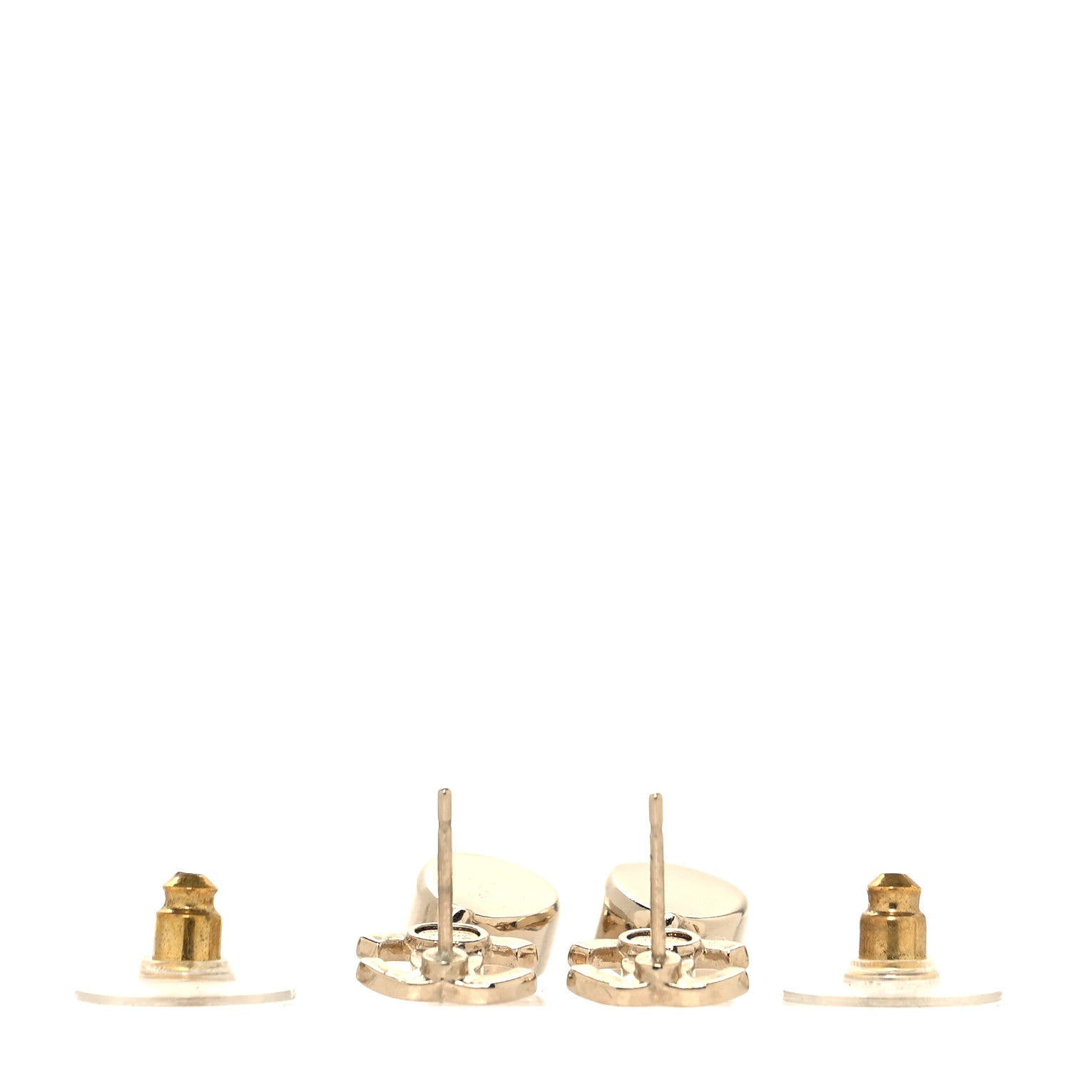 Chanel Crystal CC Tear Drop Earrings Gold 3 of 5
