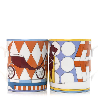 Hermes Porcelain Promenade Au Faubourg Mug Set of 2 6 of 11