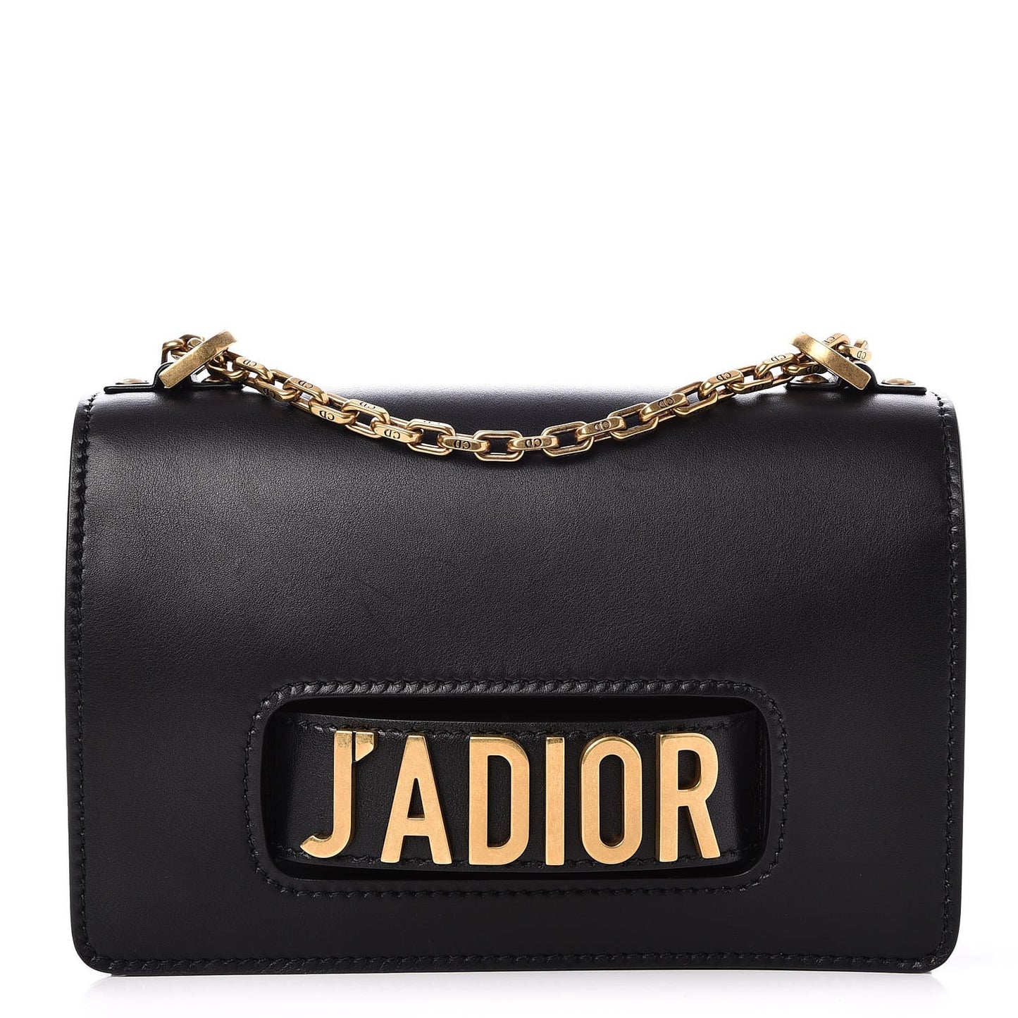 Calfskin J'Adior Chain Flap Bag Black