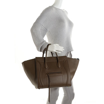 Celine Supple Calfskin Medium Phantom Luggage Taupe 2 of 7