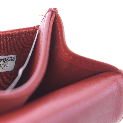 Chanel Caviar Quilted Flap Card Holder Wallet Red 8 of 9