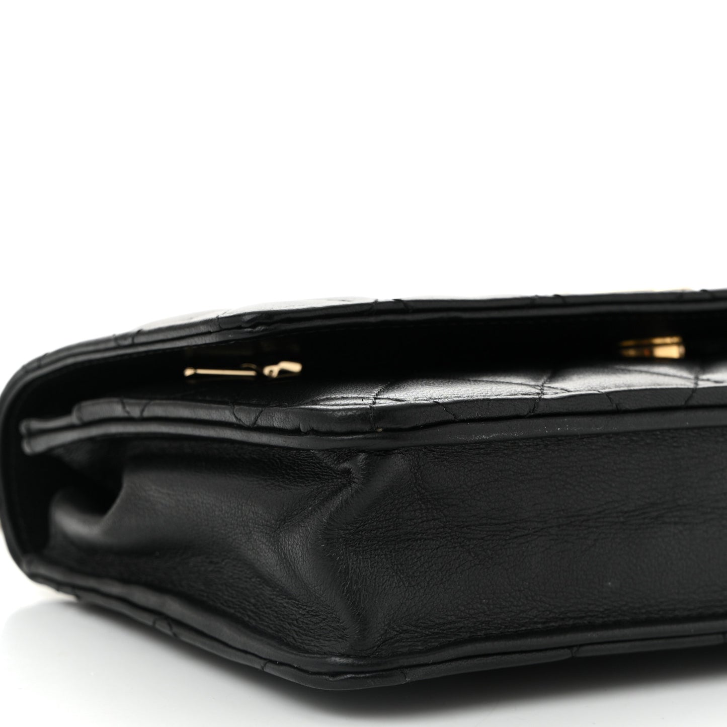 Lambskin Quilted Pick Me Up Wallet On Chain WOC Black