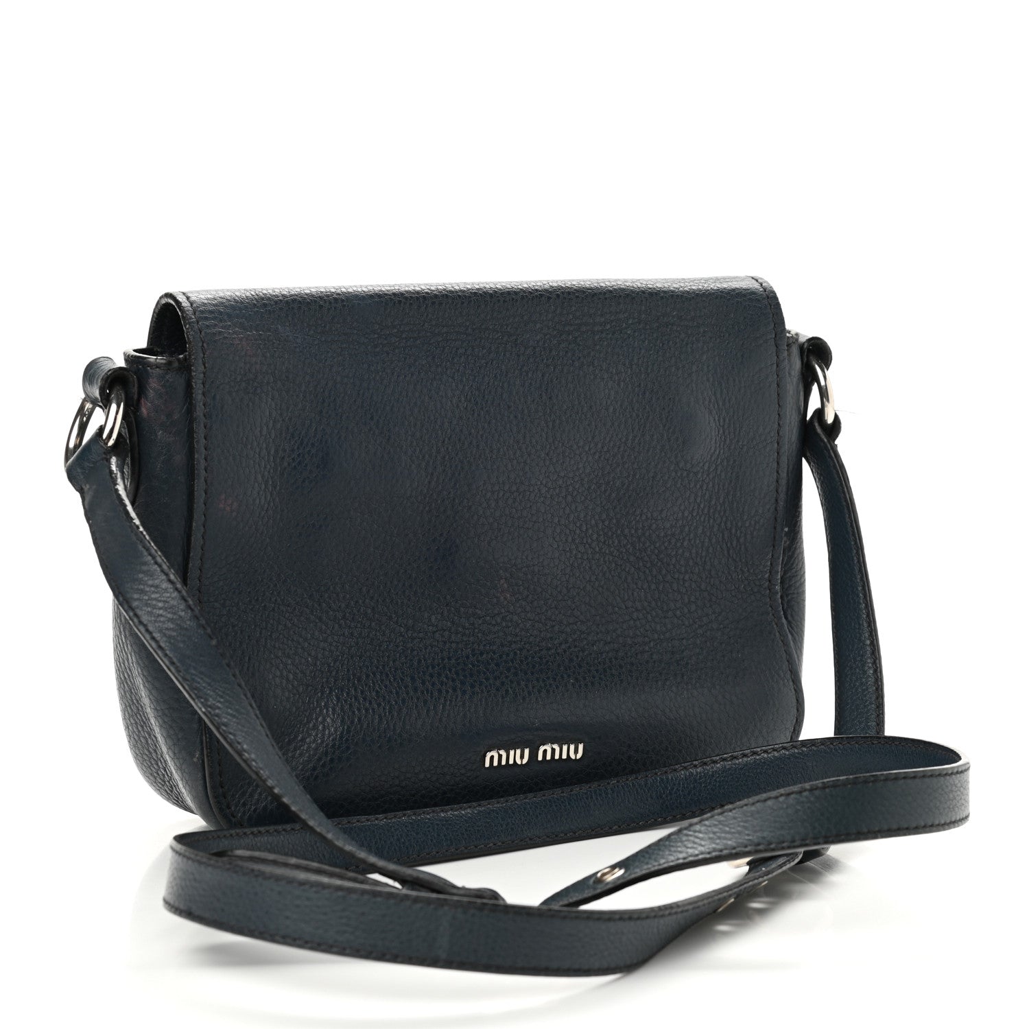 Miu Miu Vitello Phenix Madras Shoulder Bag Oltremare 3 of 24