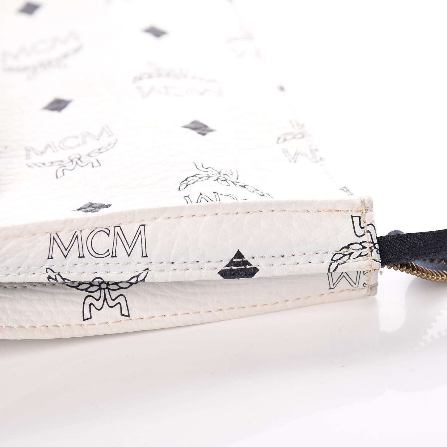 MCM Visetos Shopper Tote White 16 of 25