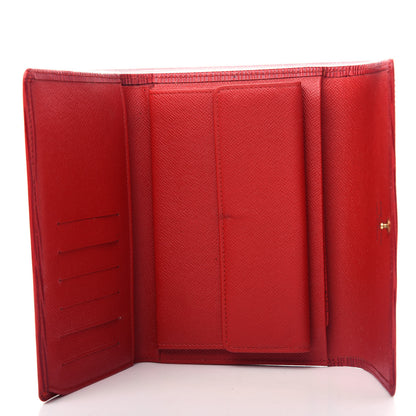 Louis Vuitton Epi Porte Tresor Etui Papiers Wallet Castillan Red 5 of 11