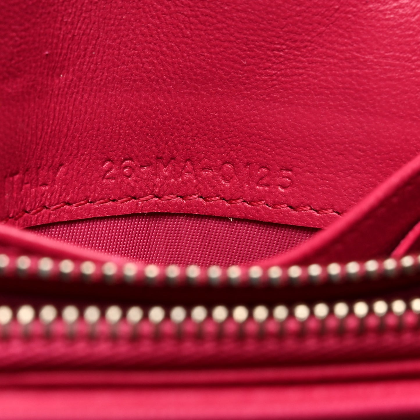 Calfskin Cannage Diorama Nomadene Wallet Fuchsia