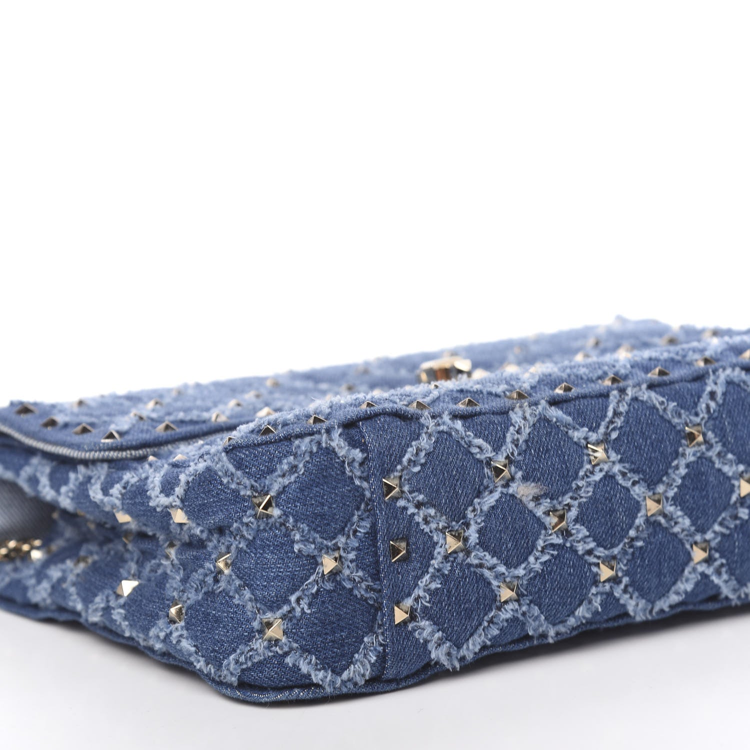 Valentino Garavani Denim Medium Rockstud Spike Shoulder Bag Denim 7 of 9