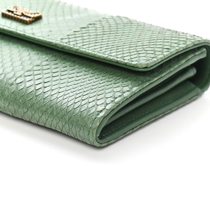 Chanel Snakeskin CC Long Flap Wallet Vert Fonce 10 of 10