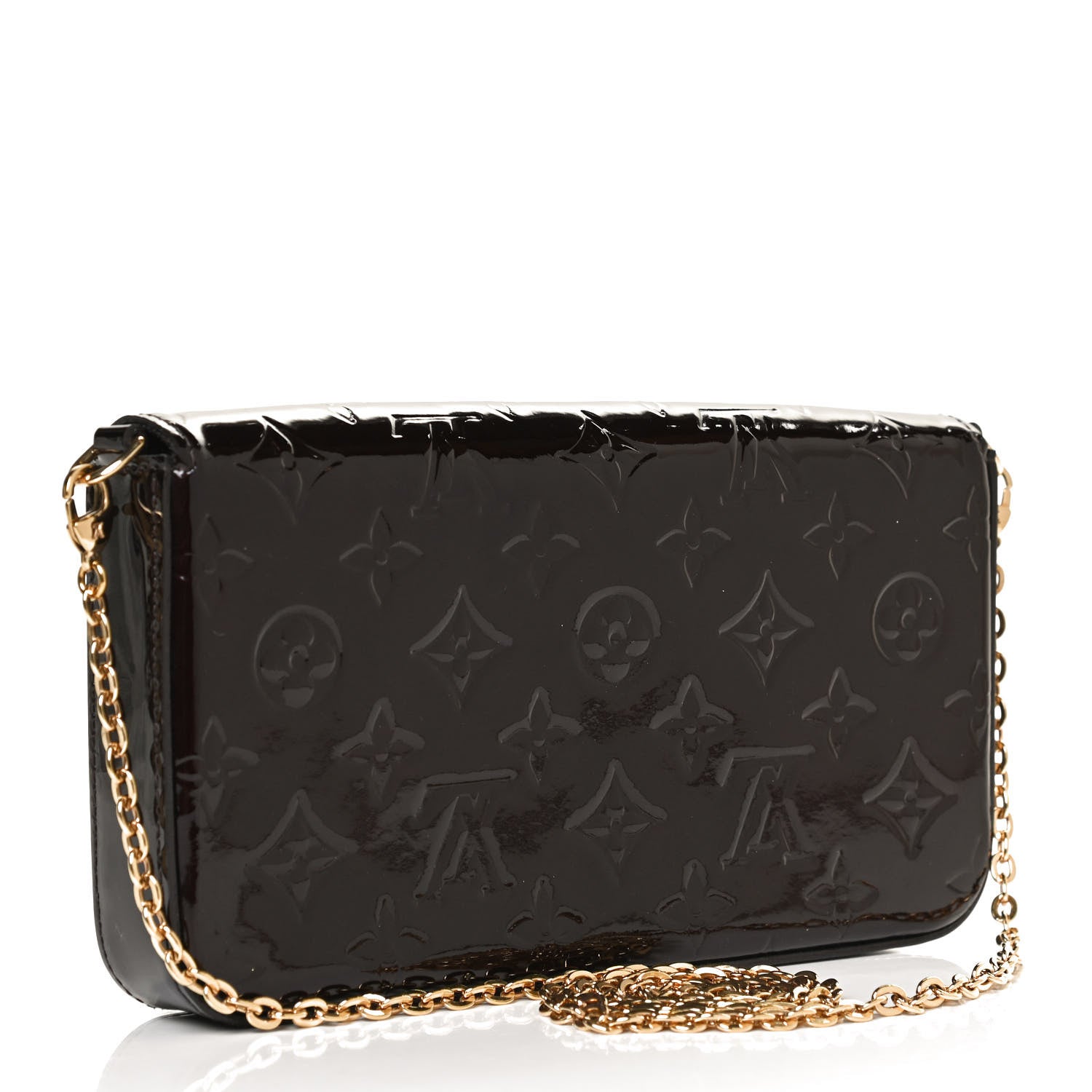 Louis Vuitton Vernis Pochette Felicie Chain Wallet Amarante 3 of 12
