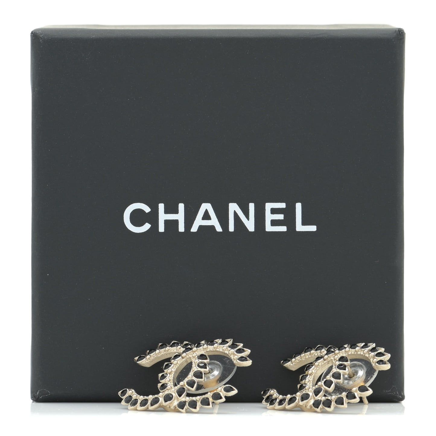 Strass Crystal Dazzling Wheat CC Earrings Black Gold