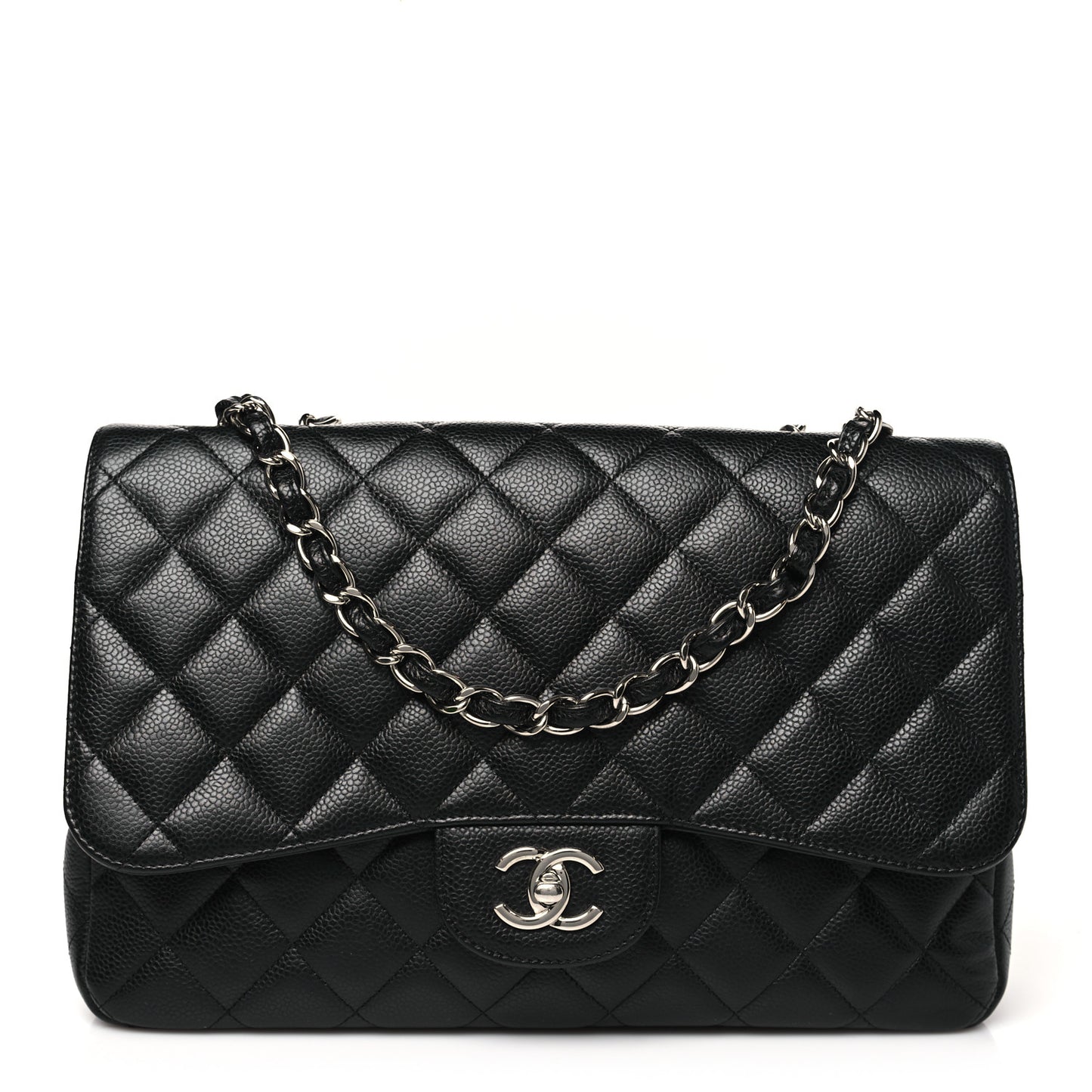Caviar Quilted Jumbo Single Flap Black