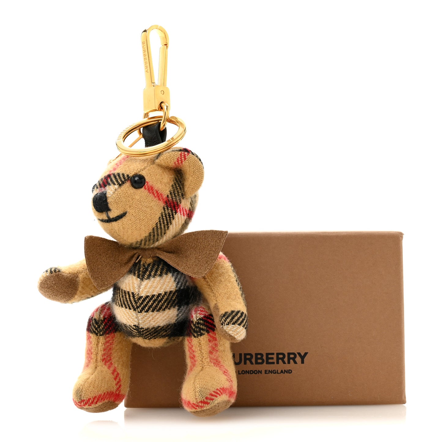 Cashmere House Check Thomas Bear Bag Charm Antique Yellow