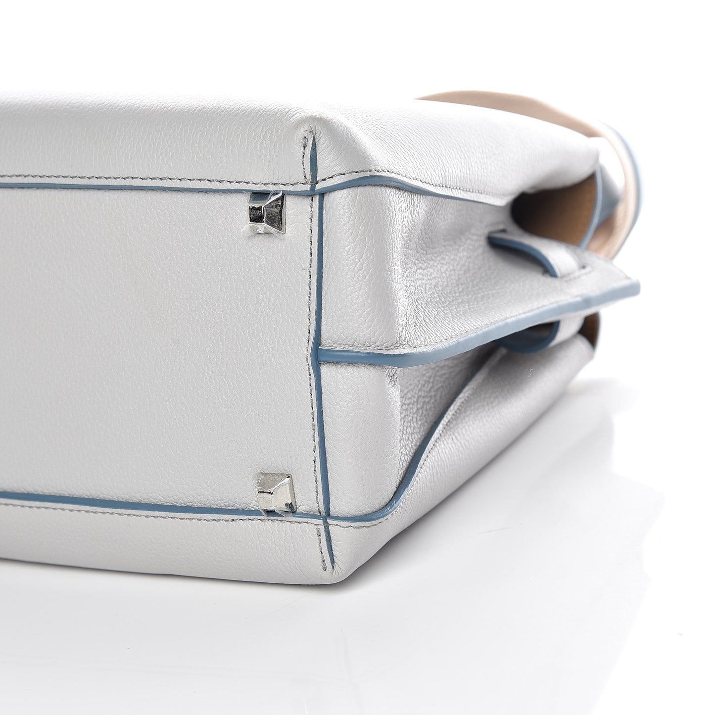Grained Calfskin Medium Milla Tote Whisper Grey