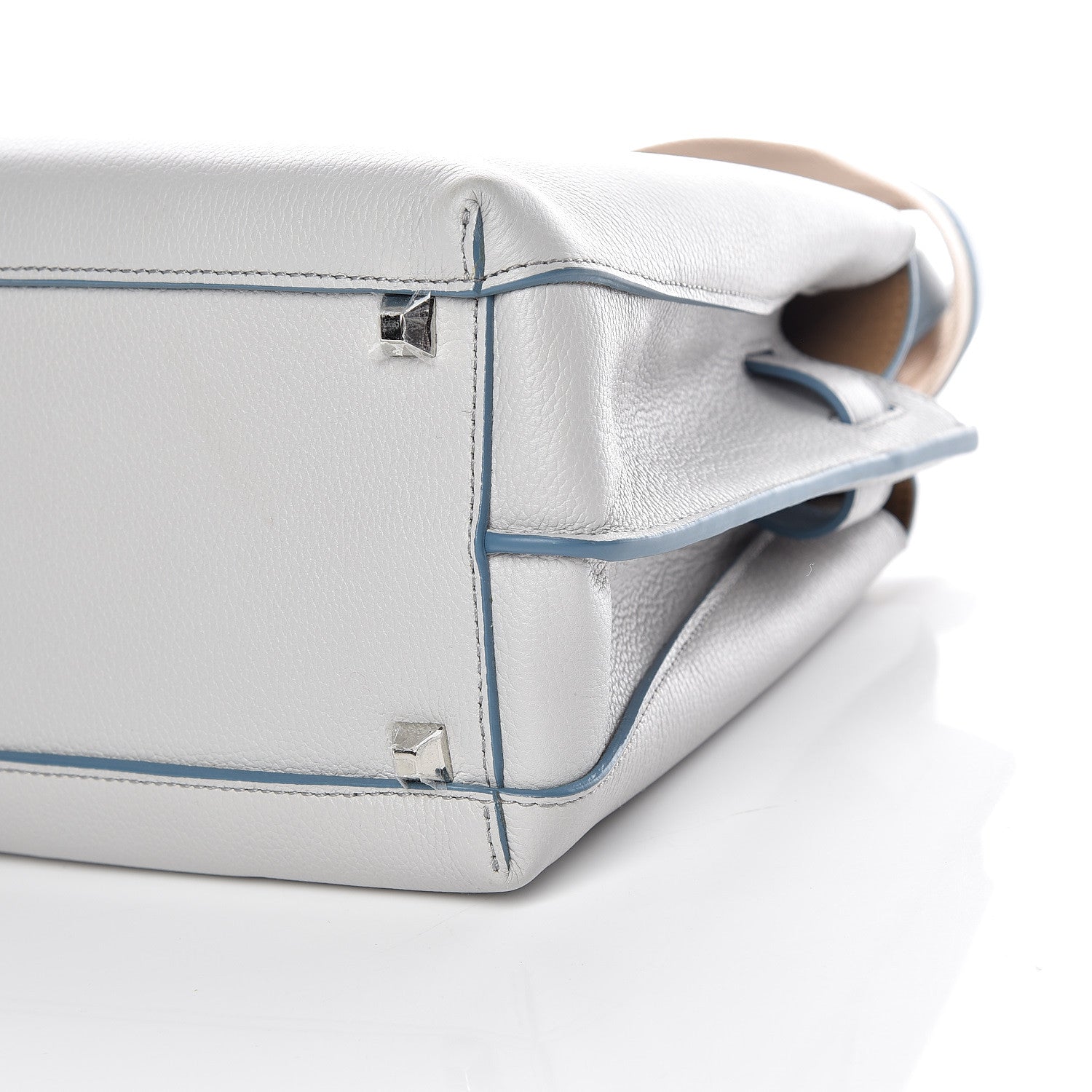 MCM Grained Calfskin Medium Milla Tote Whisper Grey 6 of 14
