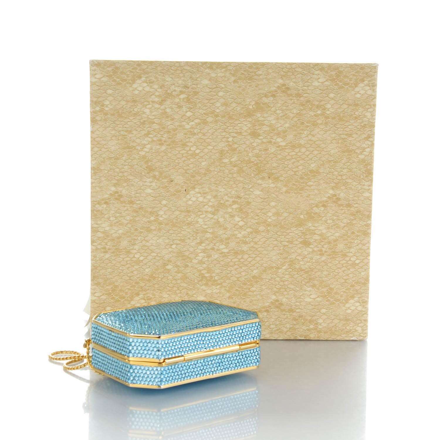 Judith Leiber Swarovski Crystal Minaudière Clutch Blue 4 of 6