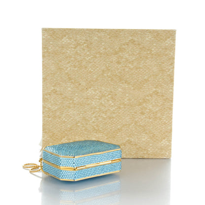 Judith Leiber Swarovski Crystal Minaudière Clutch Blue 4 of 6