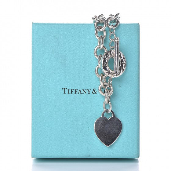 Sterling Silver Heart Tag Toggle Necklace
