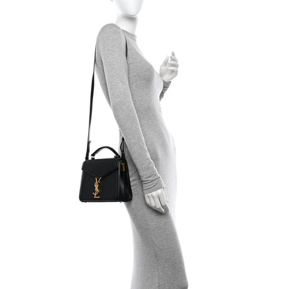 Saint Laurent Calfksin Woven Mini Classic Monogram Cassandra Top Handle Black 2 of 14