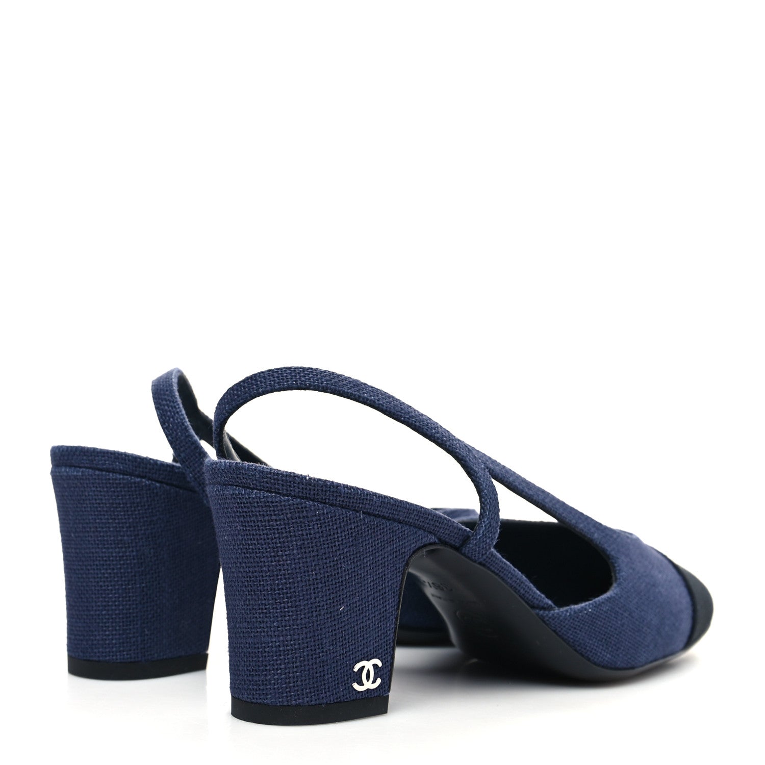 CHANEL ストラップパンプス ネイビー 37C Chanel エナメル ツイード T
