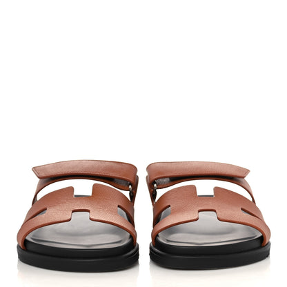 Hermes Calfskin Womens Chypre Sandals 40 Gold 2 of 9