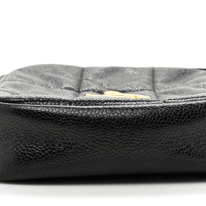 Chanel Caviar Quilted Diamond Clutch With Chain Black 8 of 9