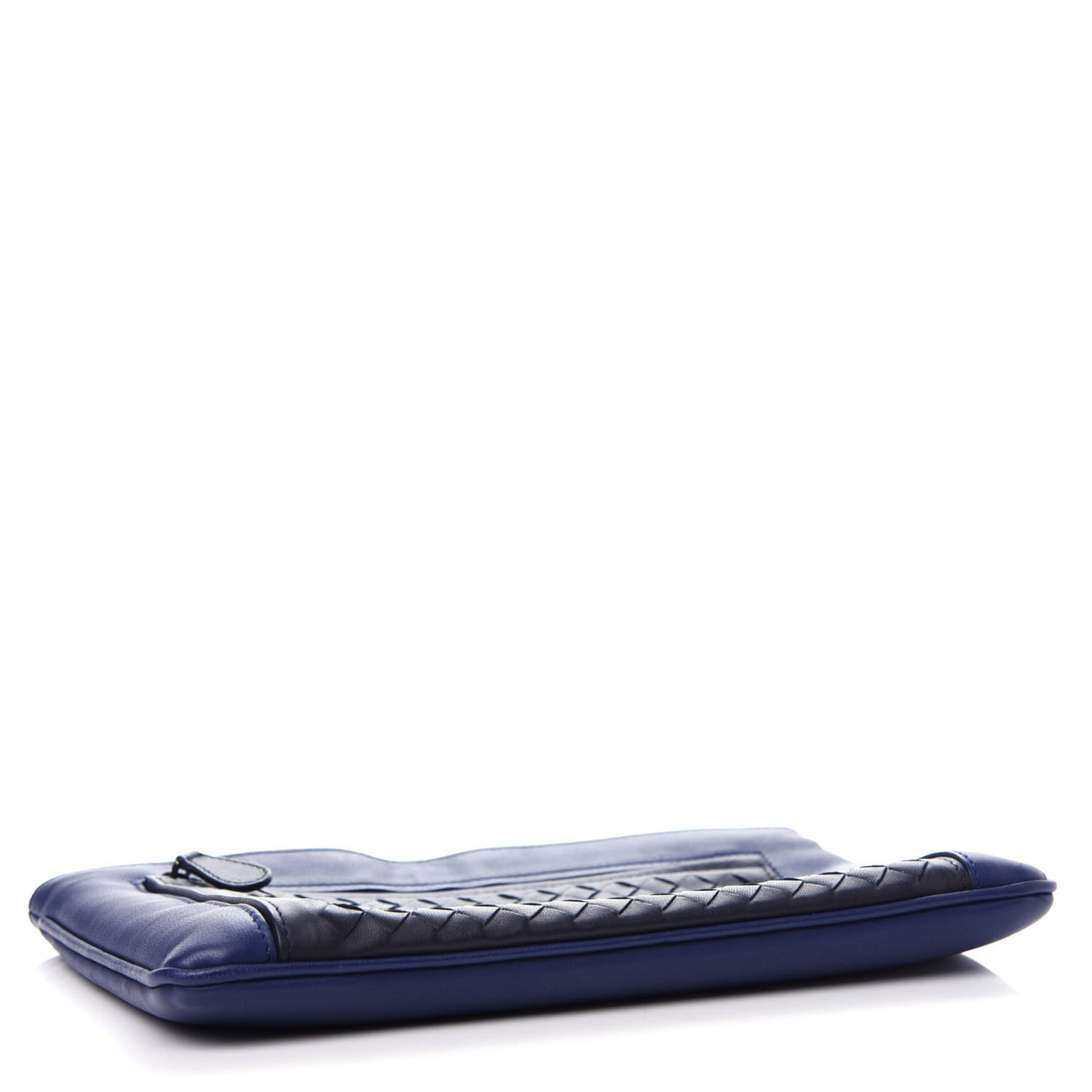 Nappa Intrecciato Zip Pouch Atlantic Black