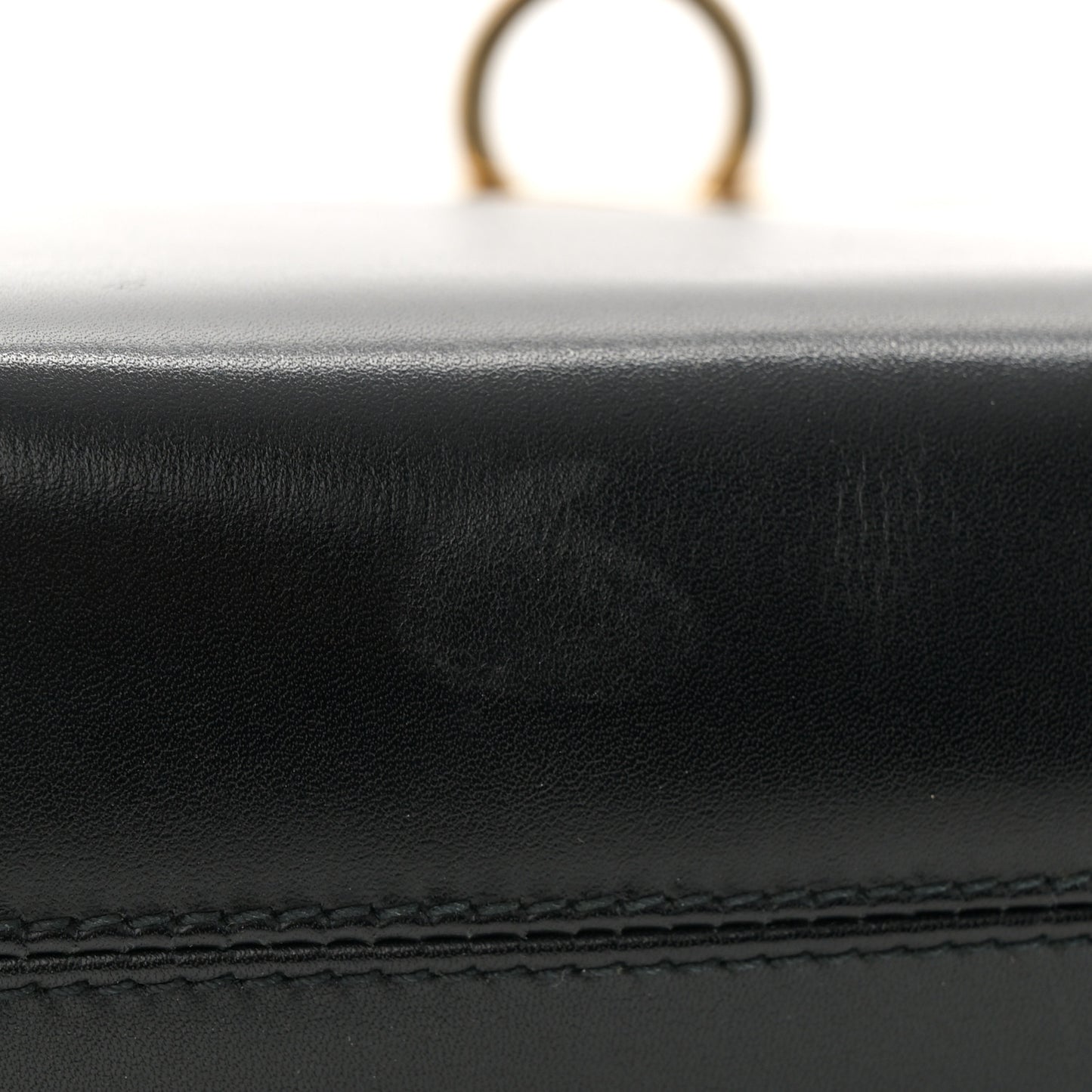 Brushed Calfskin Gancini Trifolio Chain Bag Black
