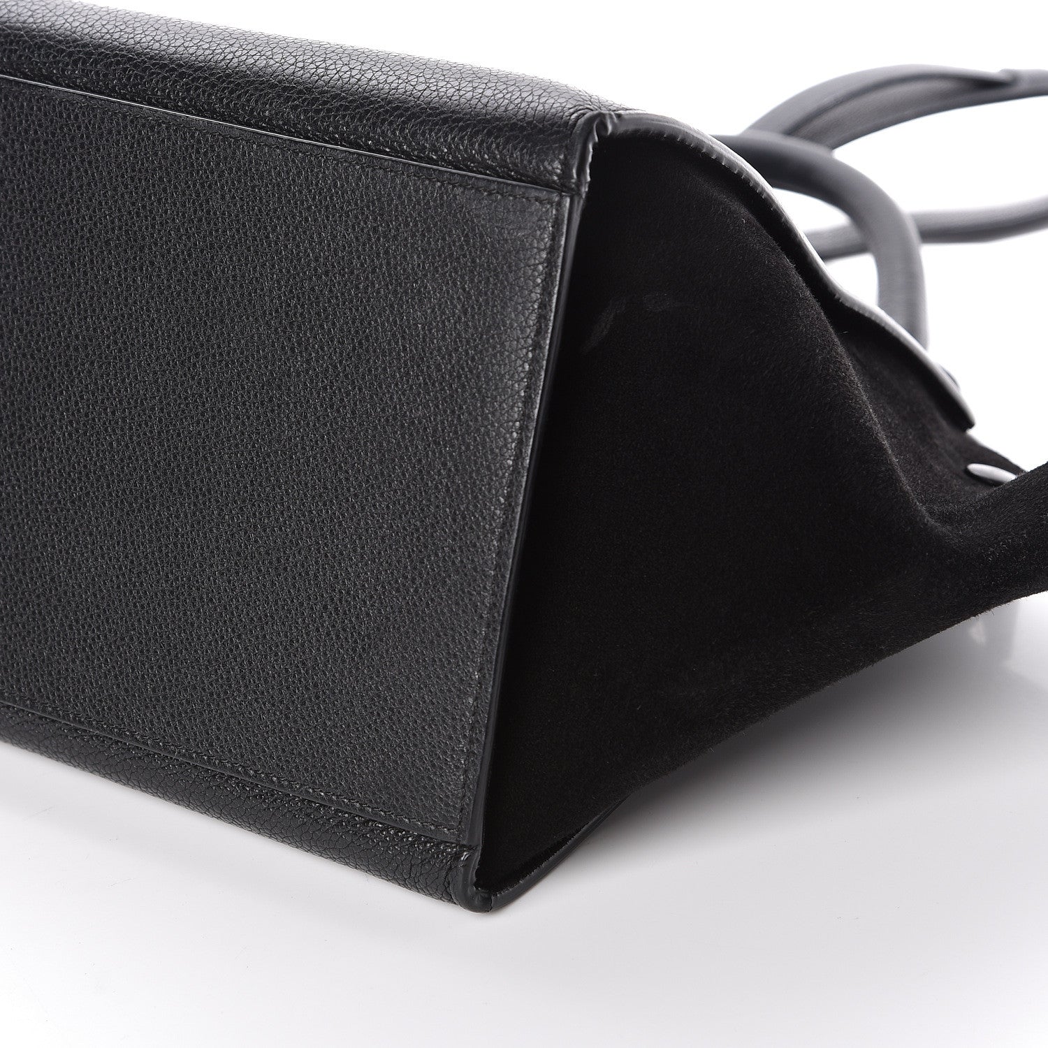 Celine Drummed Calfskin Suede Small Trapeze Black 9 of 9
